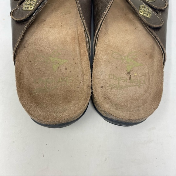 Dansko Women’s 41 Janie Bronze Leather Strappy Slip On Slide Sandals - Picture 5 of 8